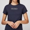 T-shirt damski Hugo Boss z okrągłym dekoldem granatowy